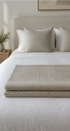 Handmade Cashmere Throw Blanket, 100% Himalayan Pure Undyed, Beige, Cozy Sofa or Bed Throw, Luxury Home Decor, Ethically Made in India