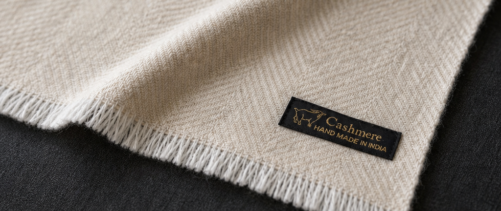 Handmade Cashmere Throw Blanket, 100% Himalayan Pure Undyed, Ivory, Cozy Sofa or Bed Throw, Luxury Home Decor, Ethically Made in India