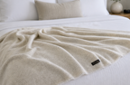 Handmade Cashmere Throw Blanket, 100% Himalayan Pure Undyed, Ivory, Cozy Sofa or Bed Throw, Luxury Home Decor, Ethically Made in India
