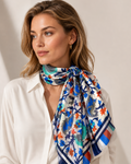 100% Silk Scarf, Floral Print, Lightweight, Artisan Handcrafted in India Wrap