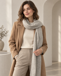 Ivory Cashmere Shawl - Handmade Unisex Wrap