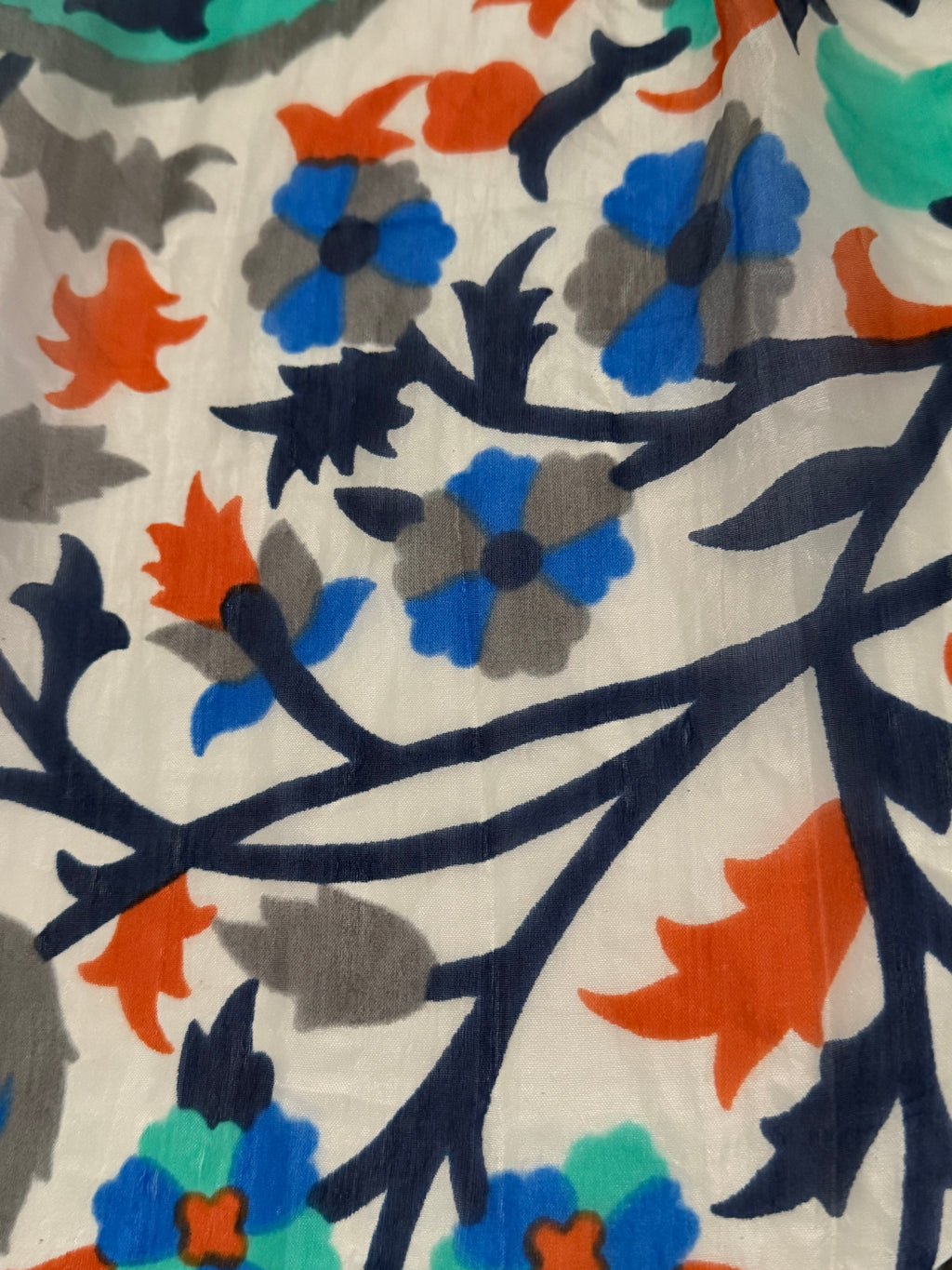 100% Silk Scarf, Floral Print, Lightweight, Artisan Handcrafted in India Wrap