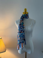 100% Silk Scarf, Floral Print, Lightweight, Artisan Handcrafted in India Wrap