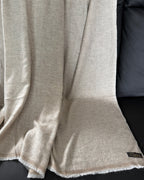 Handmade Cashmere Throw Blanket, 100% Himalayan Pure Undyed, Beige, Cozy Sofa or Bed Throw, Luxury Home Decor, Ethically Made in India