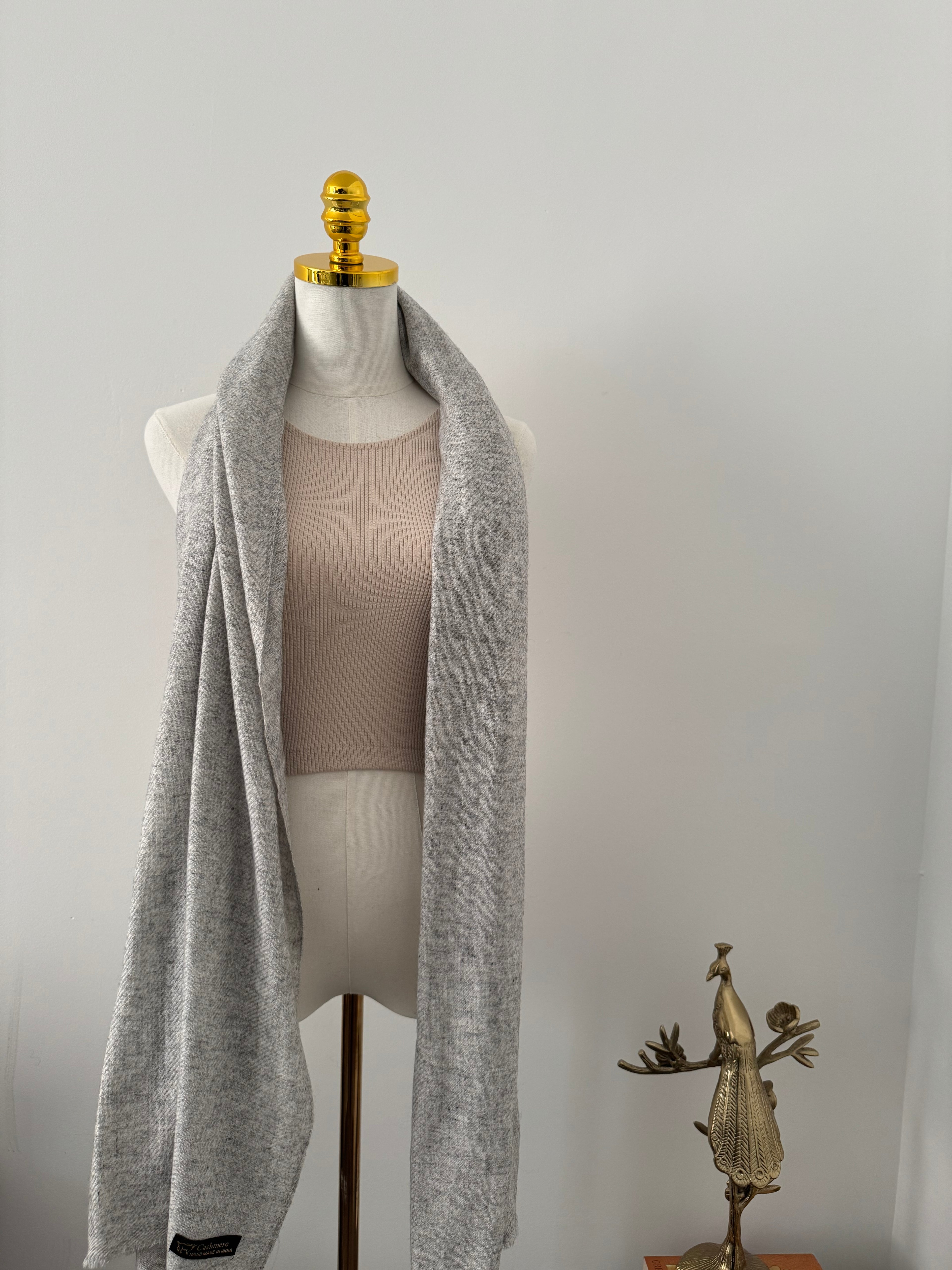 Decorative gray fabric on a white background