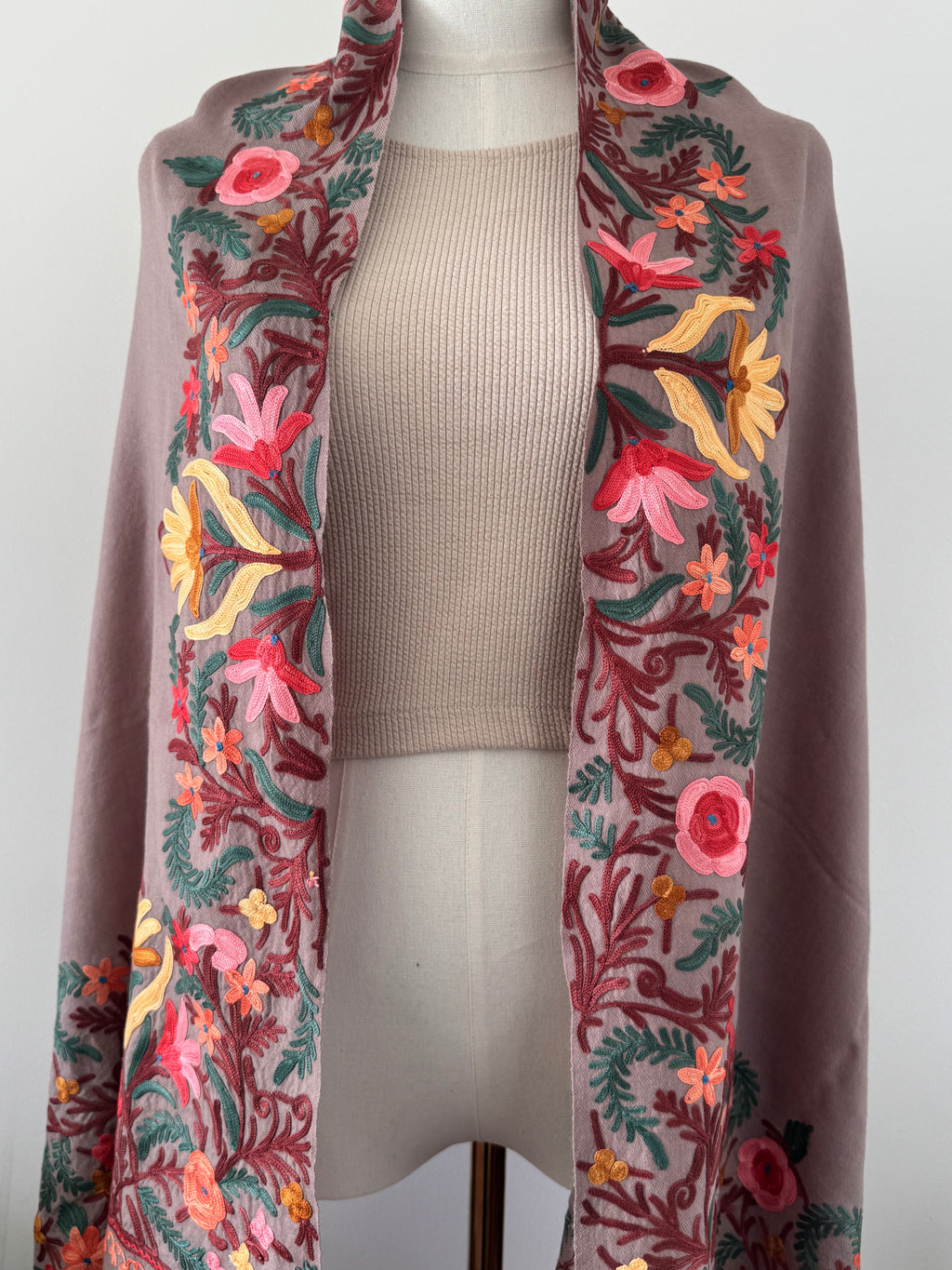 Floral-patterned fabric on a white background