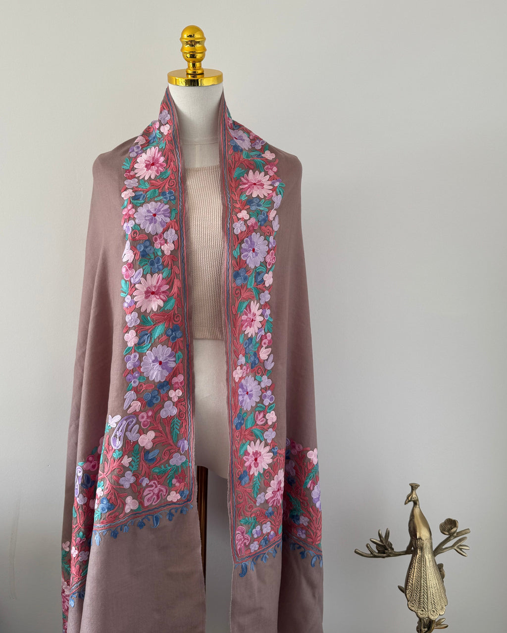 Floral-patterned fabric on a plain background