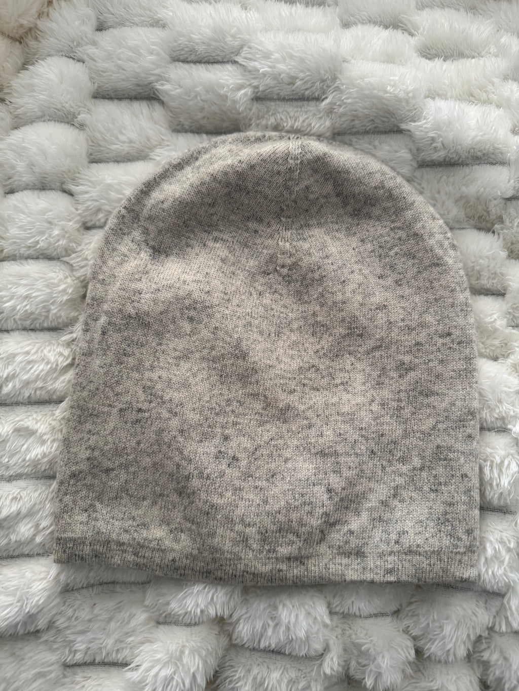 Reversible Pure Cashmere Beanie in Camel & Grey, Handcrafted in Kashmir