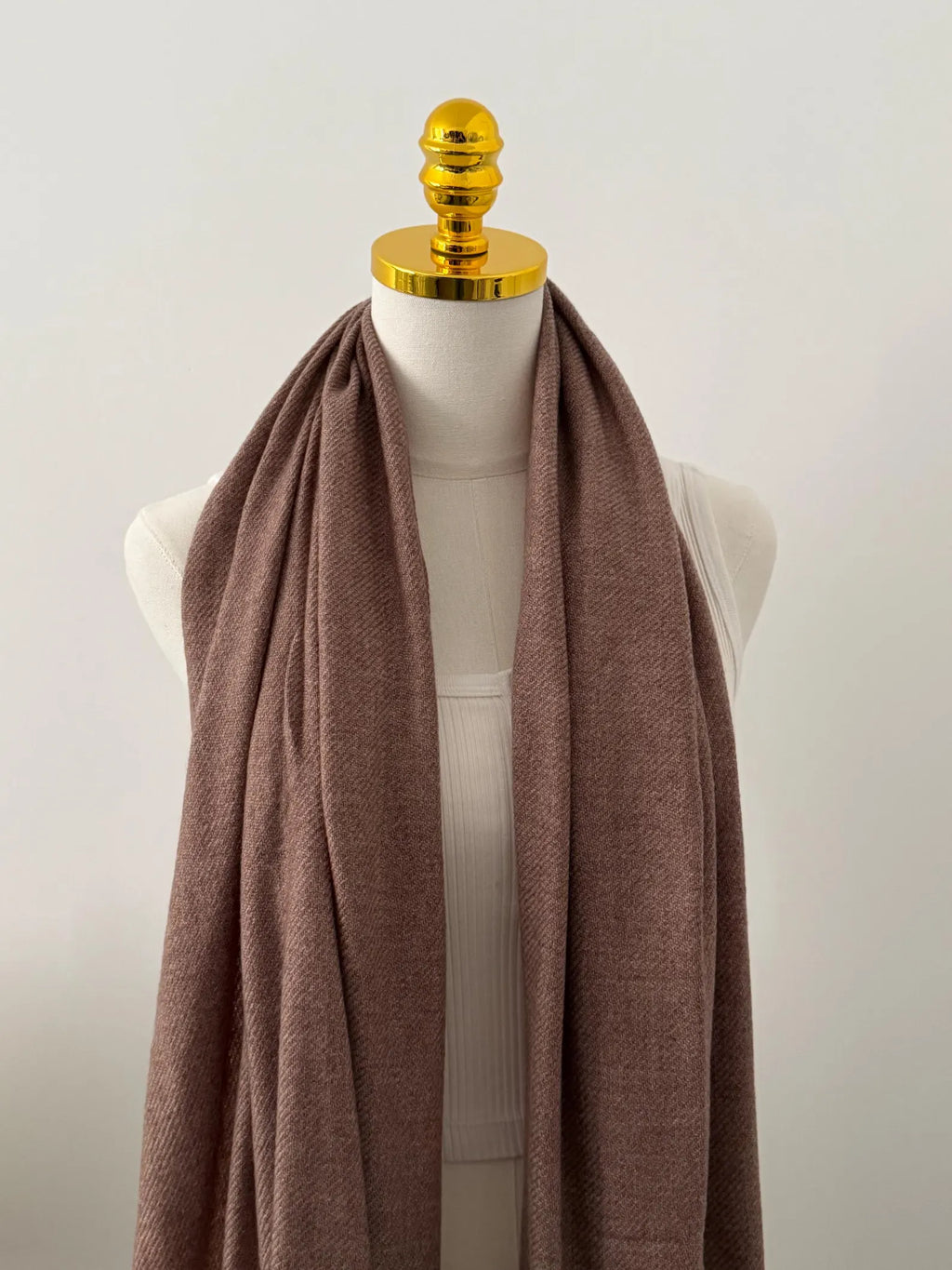 Mocha Brown Cashmere Shawl - Handmade Unisex Wrap