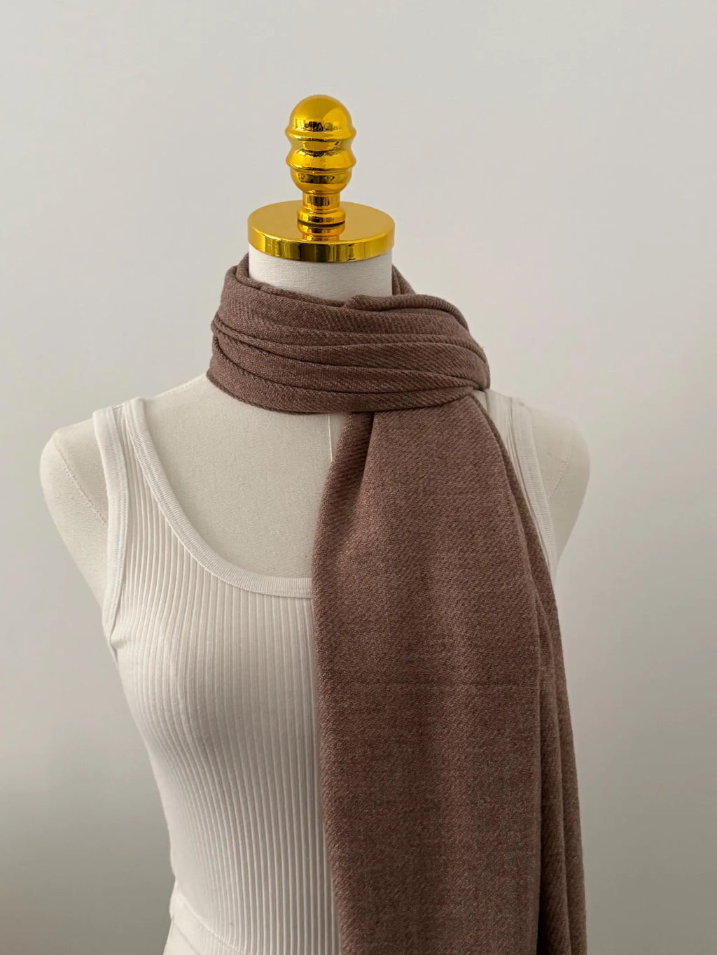 Mocha Brown Cashmere Shawl - Handmade Unisex Wrap