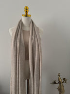 Handcrafted Cashmere Wool Shawl, Unisex, Soft Beige, Eco-Friendly, Natural Undyed, Artisan Made, Luxury Travel Wrap, Father's day Gift