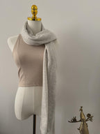 Handcrafted Cashmere Wool Shawl, Unisex, Light Gray, Eco-Friendly, Natural Undyed, Artisan Made, Luxury Travel Wrap, Father's day Gift