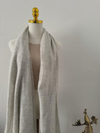 Handcrafted Cashmere Wool Shawl, Unisex, Light Gray, Eco-Friendly, Natural Undyed, Artisan Made, Luxury Travel Wrap, Father's day Gift