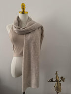 Handcrafted Cashmere Wool Shawl, Unisex, Soft Beige, Eco-Friendly, Natural Undyed, Artisan Made, Luxury Travel Wrap, Father's day Gift
