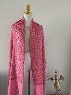 100 % Pashmina Wedding Shawl, Blush Pink, Sozni Hand Embroidery, Handwoven, Kashmir Wrap, Wedding Guest, Bridal Stole, Mother of the Bride