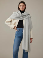 Handcrafted Cashmere Wool Shawl, Unisex, Oatmeal, Eco-Friendly, Natural Undyed, Artisan Made, Luxury Travel Wrap, Father's day Gift