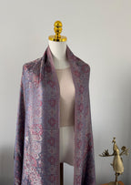 Silk Shawl, Vintage Mauve, Wedding, Bridal, Handcrafted, Evening Wedding Wrap, Reversible, Shawl, Authentic, Stole, Gift for Her