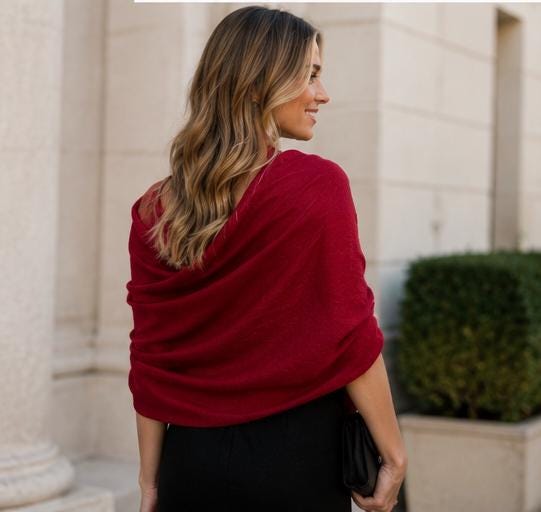 Handmade 100% Pashmina Cashmere Shawl, Featherlight Ultra-Soft, Wedding Wrap, Handwoven by Artisans, Luxury Scarf, Scarlet Red, Authentic