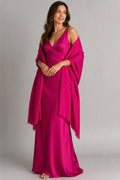 Silk Shawl, Fuchsia Pink, Handcrafted Jacquard Floral Wrap, Lightweight Evening Stole, Wedding Guest Scarf, Luxury Gift for Her, Bridesmaid
