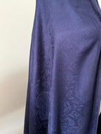 Silk Shawl, Navy Blue, Handcrafted Jacquard Floral Wrap, Lightweight Evening Stole, Wedding Guest Scarf, Luxury Gift for Her, Bridesmaid