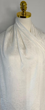 Silk Shawl, Bridal, Soft Ivory, Handcrafted Jacquard Floral Wrap, Lightweight Evening Stole, Wedding Guest Scarf, Luxury Gift for Her