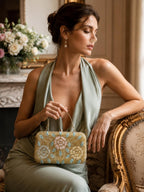 Beaded Evening Clutch, Gold, Blush Pink, Embroidery Purse, Bridal, Mother of the Bride, Groom, Floral Handbag, Wedding Guest, Gift for her