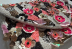Beaded Clutch Purse, Floral, Handmade, Hot Pink, Embroidered Evening Bag, Bridal, Wedding Reception, 3D Sequin Handbag, Summer, Gift for her