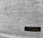 Light Gray Cashmere Throw Blanket | Handmade in Kashmir