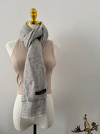 Light gray unisex cashmere shawl handcrafted from undyed Himalayan wool in Kashmir